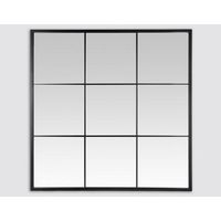 Miroir industriel fenêtre 9 vues métal noir 120x120cm