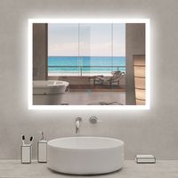 Acezanble Miroir lumineux rectangulaire 80x60cm,3 couleurs + dimmable + anti-buée + mémoire, miroir salle de bain