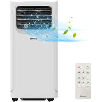 SHINCO 9000 BTU Mobile Klimaanlage mit 3-in-1-Funktion, Klimatisierung, Luftentfeuchter, Ventilator, Standby-Modus, 2,6 kW, für max. 22 m², Fernbedienung, 24-Stunden-Timer, Fenster-Set