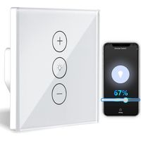 Gradateur, variateur de lumière WiFi à fonction de pourcentage avec fonction de minuterie, variateur d'éclairage encastré à commande vocale WLAN