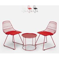 Set tavolo e 2 sedie design da interno ed esterno giardino casa bar Etzy - Rosso