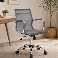 Silla con Ruedas - Sillón de Oficina Gris