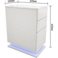 Haloyo® Moderner Nachttisch mit 3 Schubladen, LED-Beleuchtung und Steckdose, Beistelltisch für Wohnzimmer & Schlafzimmer, 50×30×63 cm, weiß