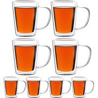 Monzana 8 Pcs Set Tea Glasses Insulated Thermo Glass Borosilicate Double Walled 250 ml