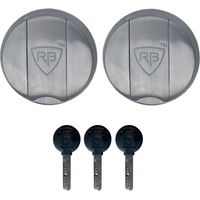 Lot de 2 serrures à tringle inox 1 point – Système anti-effraction avec cylindre haute sécurité – Tringle ajustable 400mm – Pour véhicules utilitaires – Rb Locks