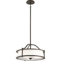 Elstead Emory - 3 Light Semi Flush runde Deckenpendelleuchte Zinn, E27