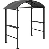 Grillpavillon, 2 Seitenablagen, Haken, Stahlrahmen, 1,1 x 2,3m, Dunkelgrau