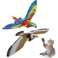 2 pièces oiseau volant jouet pour chat simulation oiseau interactif jouet pour chat électronique son oiseau jouets électrique