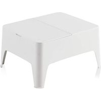 Mesa auxiliar alaska color blanco para exterior 58 x 48 x 30 cm