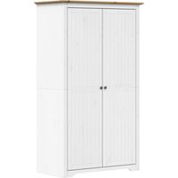 Garde-robe BODO blanc marron 99x53,5x173 cm bois massif de pin