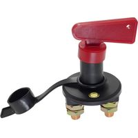 ZVD Interrupteur d'isolation de batterie avec 1 clé, interrupteur de coupure de batterie de voiture automobile 12 V/24 V Interrupteur de coupure d'alimentation d'urgence avec couvercles isolants pour