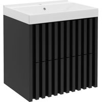 Swiss Aqua Technologies Badezimmermöbel mit Waschbecken SAT Delano 60x46 cm mattschwarz (DELANO60ZCUM)