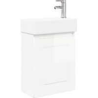 vidaXL Bathroom Vanity Unit with Tap High Gloss White