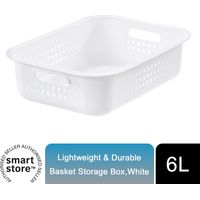 SmartStore Lightweight & Durable Basket Recycled 10 Storage Box, 6L,White