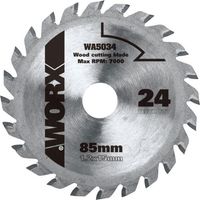 TCT-Sägeblatt 85 mm Durchmesser 24 Zähne für WORX-Kreissäge zum Schneiden von Holz