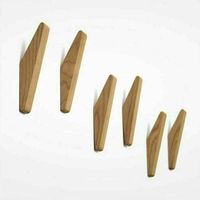 Lot de 6 patères bois vintage, patères bois, capacité de charge 5kg, patères murales, patères peignoir, patères chapeau, patères, patères multi-usages, patères clés
