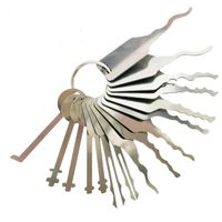 16 Outils crochetage, Acier inoxydable, Design porte-clés, Serrures voiture et armoires