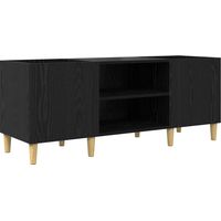 vidaXL Record Cabinet Black Oak 121 x 38 x 48 cm Engineered Wood