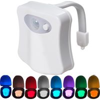 16 Colors Motion Sensor Light, LED Toilet Night Light, Motion Activated Light Sensing Light (White, 3 AAA Batteries Not Included)