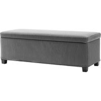 Banco almacenaje 84L 112x42x40 cm tapizado pana gris