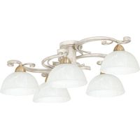 Plafoniera Aurora crema 5 vetri E27 metallo Luminex