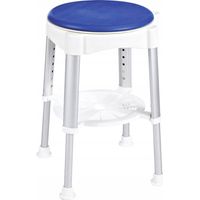 Maximex Taburete ajustable giratorio azul para baño