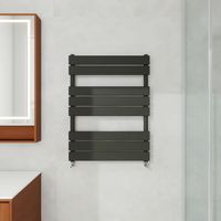 800x600mm Designer Flat Panel Heated Towel Rail Radiator Bathroom Warmer Heating Black