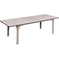 TENERIFE Tavolo rett. ALLUNGABILE con top in plastica HDPE - effetto legno colore BEIGE