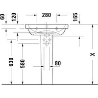 DURAVIT 2398600000 Lavabo D-Code, blanc brillant