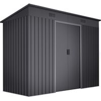 Casetta da giardino in metallo 3,14m2 Light Anthracite - 4 Griglie di ventilazione - Doppia porta scorrevole