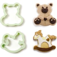 Emporte-pièces ours en peluche et cheval à bascule (2 pièces)