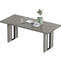Tavolo da pranzo industriale legno acciaio gris 180x80x75 cm 8 personnes