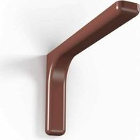 Confezione 2 staffe di supporto in acciaio zinco cromato con copertura plastificata per fissaggio mensole a parete - 24 cm DarkRed