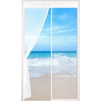 Moustiquaire Porte Fenetre Magnétique,100x210cm Respirante Moustiquaire porte fenetre magnetique,Blanc