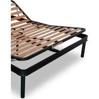 EVERGREENWEB - Rete Singola 80x190 Manuale Alza Testa e Piedi a Doghe in Legno per TAGLIE FORTI XXL Rinforzata con Doppia Struttura in Ferro + 4 Gambe Smontabili, Base da Incasso per Letti e Materassi