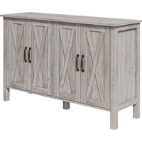 Mobiletto Multiuso Rustico 4 Ripiani Regolabili Legno Grigio 120x37x75 cm