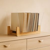 Support pour disques vinyles support en bambou pour 50 disques vinyles