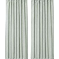 Marlow 100% Blackout Curtains Thermal Linen Look Pair Ready Made 46x72 in Green
