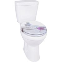 Inodoro con mecanismo de cierre suave y liberación rápida, asiento extraíble con solo pulsar un botón, fácil instalación desde arriba.