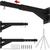 Soporte Saco Boxeo de Pared con Distancia Ajustable Gancho Giratorio Cadenas 45-65 cm Negro