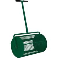 Spandiconcime a rullo 66cm per torba terriccio semina concime giardino prato Maniglia a T estensibile 80L Capacità cesto in acciaio verde a rete gabbia chiusa Guanti leggeri GRATUITI