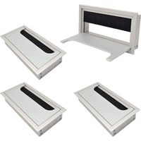 Passacavi Quadrato 80x 160mm per Incassato su Scrivania Tavolo Organizzatore Cavi per Mobili Passacavi in Alluminio Anodizzato Argento Set di 4 Passacavi