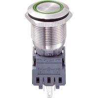 TRU COMPONENTS 701918 LAS1-BGQ-11ZE/G/12V Vandalismusgeschützter Druckschalter 250 V/AC 5 A 1 x Aus/