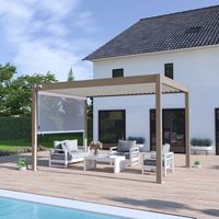 Pérgola bioclimática autoportante Ombrea VS 3x4M - Topo/Blanco