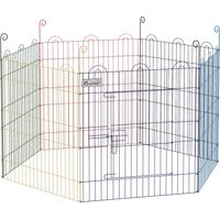 Parque Plegable Mascotas Jaula 6 Paneles Jardín Patio Outdoor Ø120x60 cm