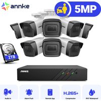 ANNKE 8CH CCTV kits 6MP NVR IR Network 8Bullet Camera Night Vision Motion Detection Remote Monitoring PoE Security Surveillance System - 2TB HDD