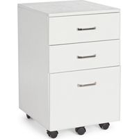 Bürokommode "Nadir" mit Rollen und 3 Schubladen für Schreibtischhöhe 65 cm -Weiß