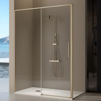 Mampara de ducha frontal + Puerta Corredera 136-138.6 cm DELTA Dorado