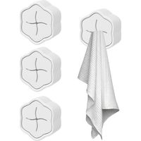 royaluxe-4 Pcs Accroche Torchon, Accroche Torchon Cuisine, Accroche Torchon Adhésif, Porte Torchon, Attache Torchon Design Simple Et Élégant-