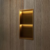 Hornacina de ducha MARSHALL con LED oro cepillado